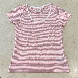 Brooks Brothers Orange and White Striped Tee